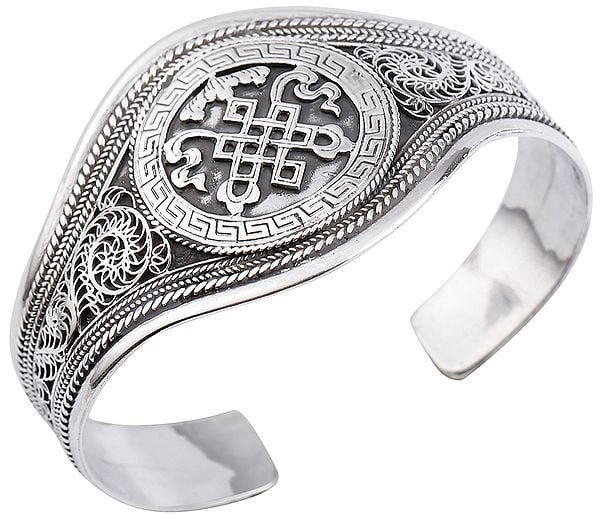 exotic india Endless-Knot (Ashtamangala) Cuff Bracelet (Adjustable Size) 