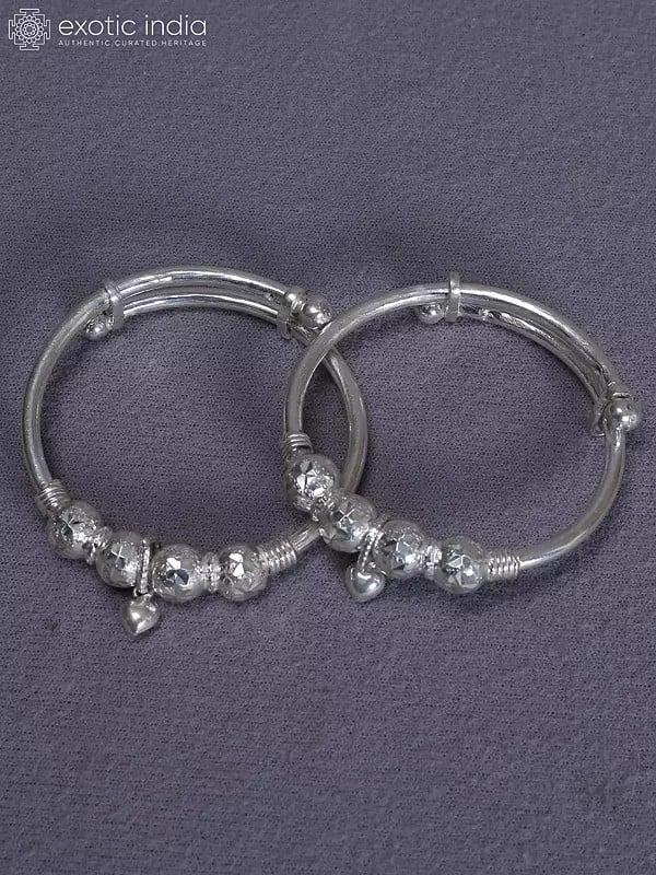 Exotic India Engraved Beautiful Pure Silver Bala From Nepal