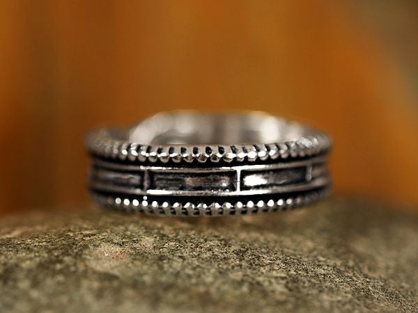 Exotic India Engraved Box Design | Sterling Silver Rings 