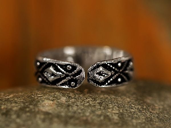 Exotic India Engraved Traditional Design Sterling Silver Rings 