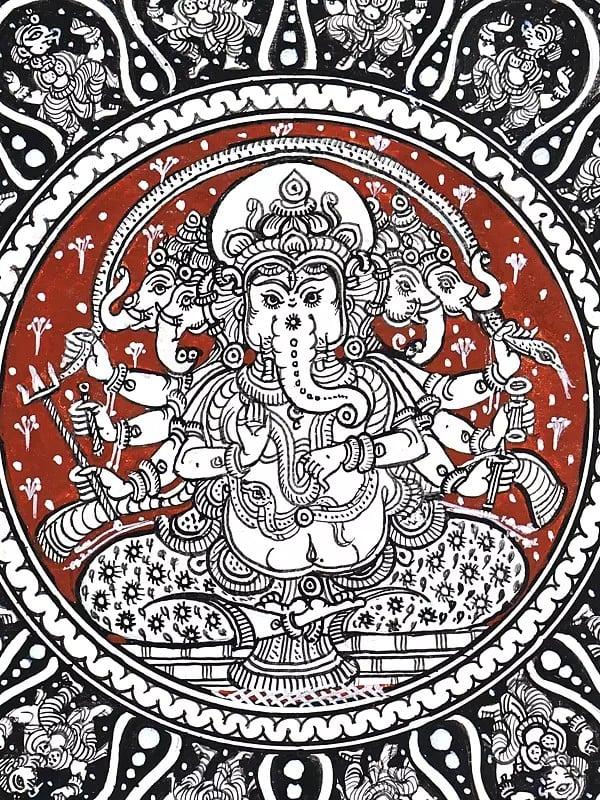 Exotic India Episodes Of Lord Ganesha's Life Story | Superfine Pattachitra Painting From Odisha 