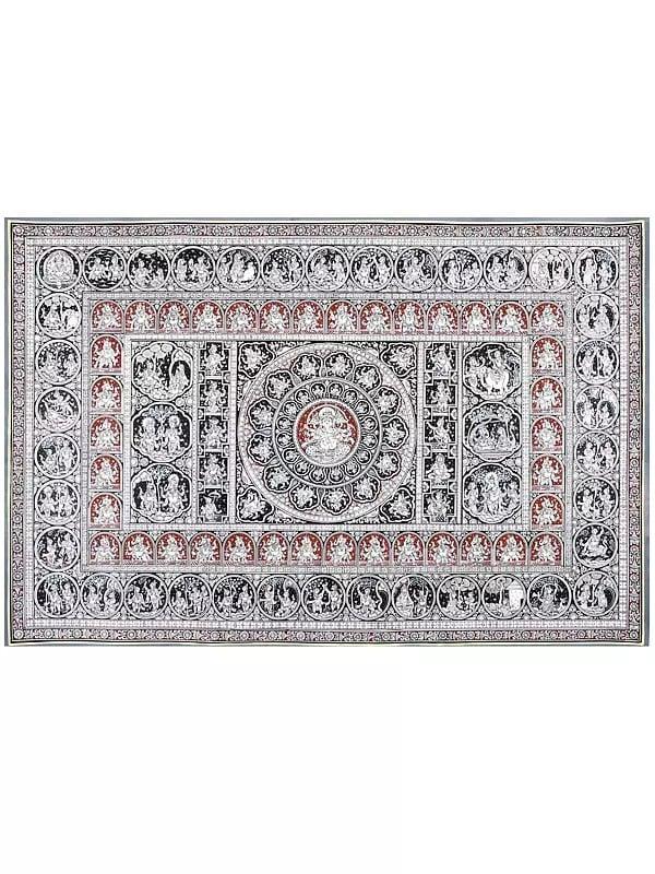 exotic india Episodes of Lord Ganesha's Life Story | Superfine Pattachitra Painting from Odisha 