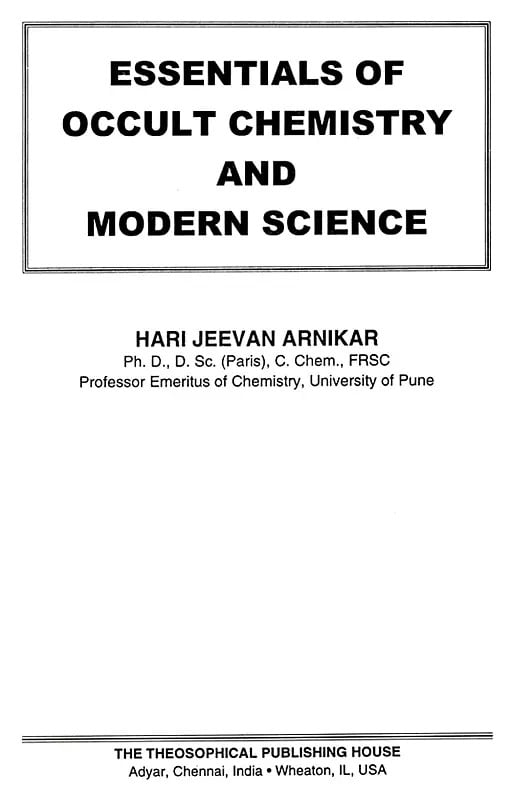 Exotic India Essentials Of Occult Chemistry And Modern Science 