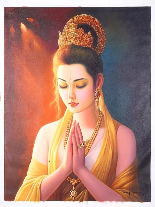 exotic india Eternal Reverence | Oil Painting on Canvas 