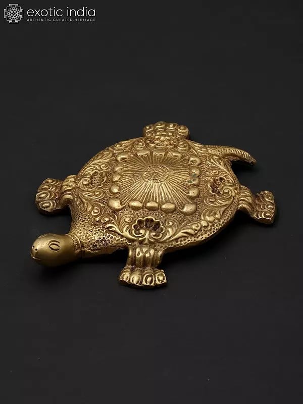 Exotic India Exotic Brass Carvings Uniform Design Tortoise 