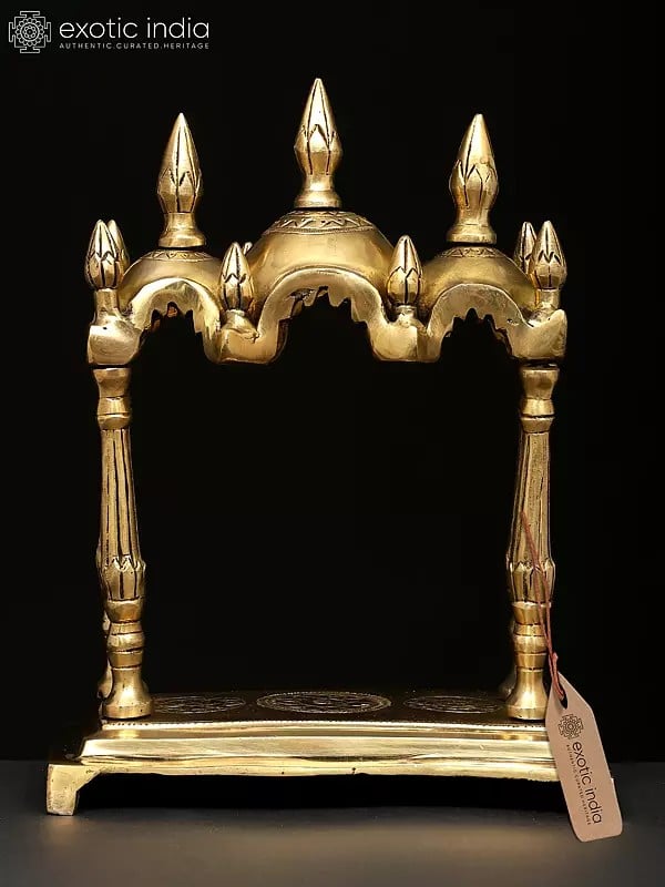 exotic india 10" Designer Brass Temple 