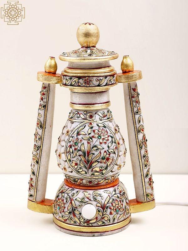 exotic india 10" Electrical White Marble Lantern