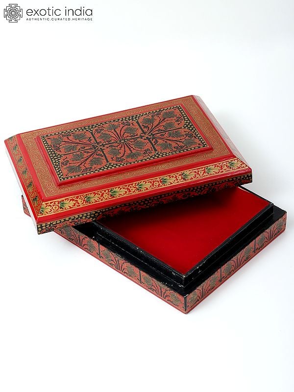 Exotic India 10" Hand Painted Designer Wood Box