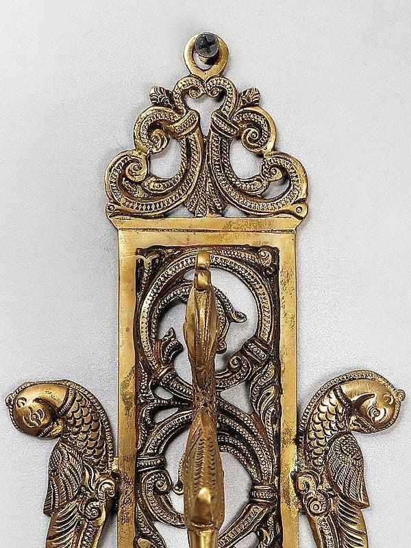 Exotic India 11" Wall Hanging Parrot Bracket 