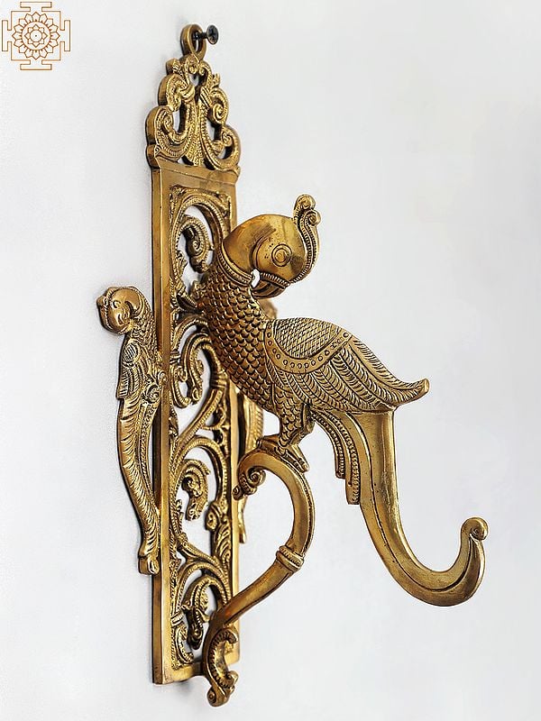 exotic india 11" Wall Hanging Parrot Bracket 