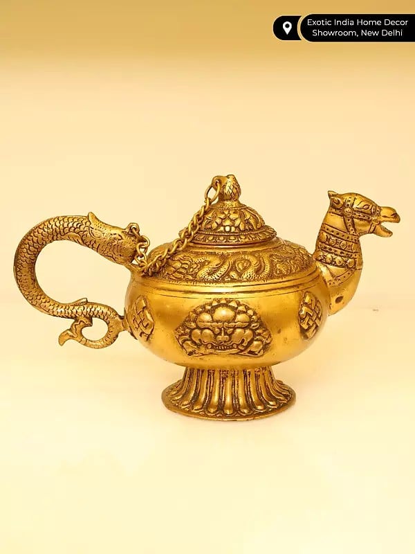 Exotic India 12" Brass Camel Design Kettle 
