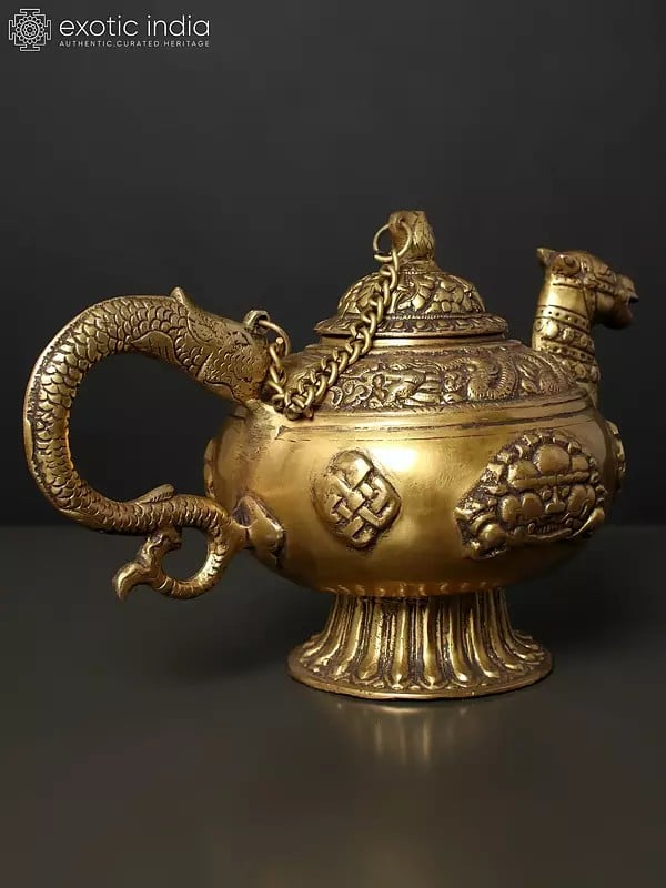Exotic India 12" Brass Camel Design Kettle 
