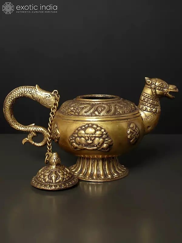 exotic india 12" Brass Camel Design Kettle 