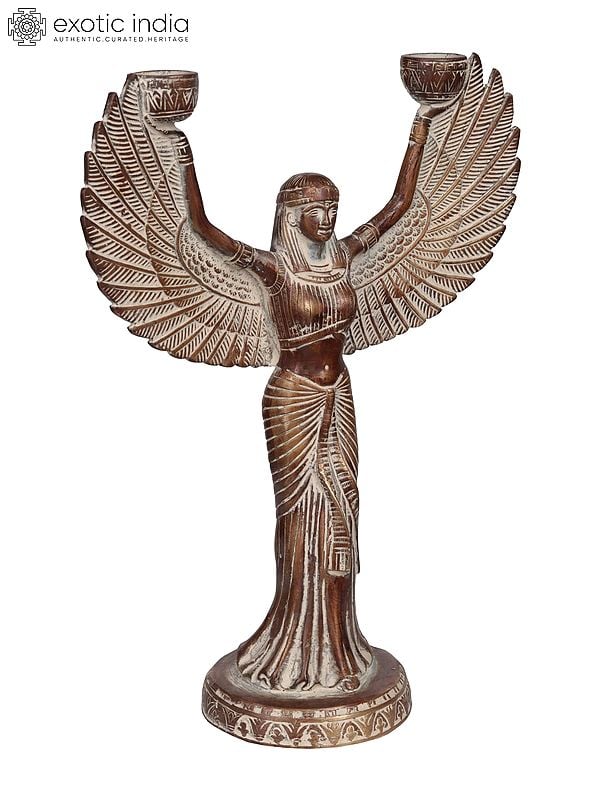 Exotic India 12" Goddess Isis In Brass | Handmade 