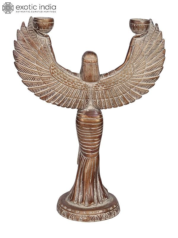 Exotic India 12" Goddess Isis In Brass | Handmade 