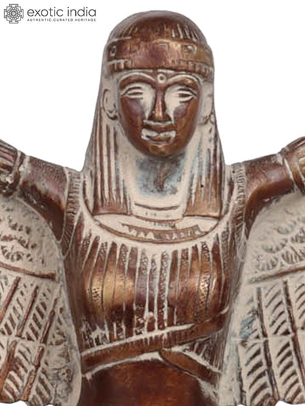 Exotic India 12" Goddess Isis In Brass | Handmade 