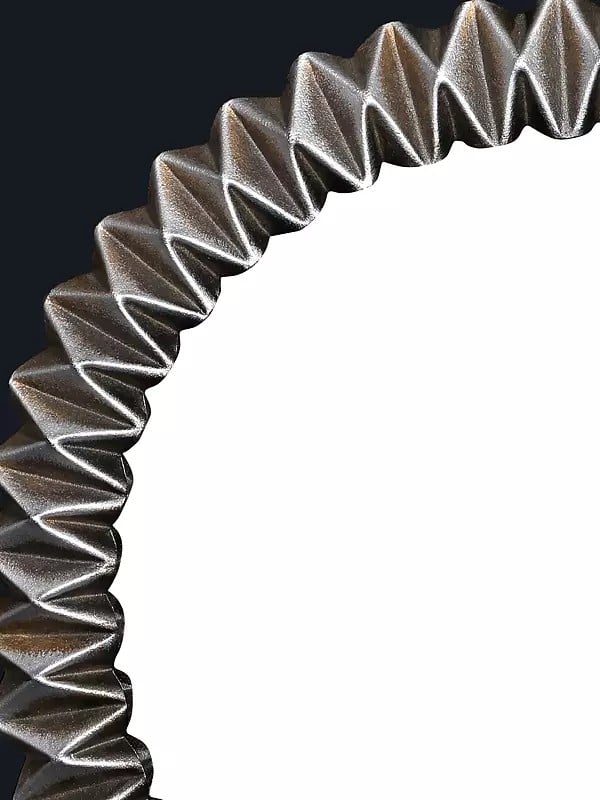 Exotic India 12" Stylish Round Mirror | Wall Hanging 