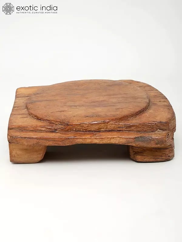exotic india 12" Wood Carved Pedestal 