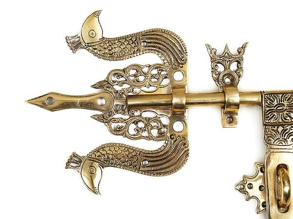 Exotic India 14" Brass Manichitrathazhu Door Lock 