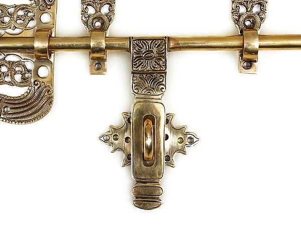 Exotic India 14" Brass Manichitrathazhu Door Lock 