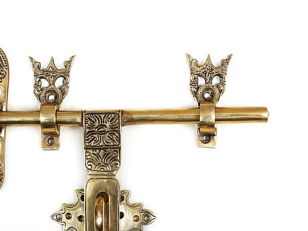 Exotic India 14" Brass Manichitrathazhu Door Lock 