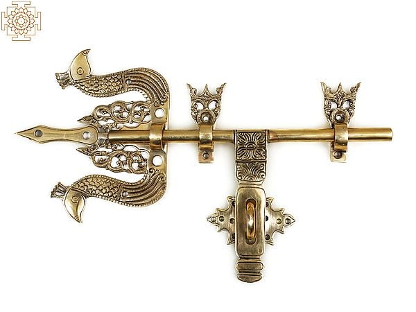 exotic india 14" Brass Manichitrathazhu Door Lock 