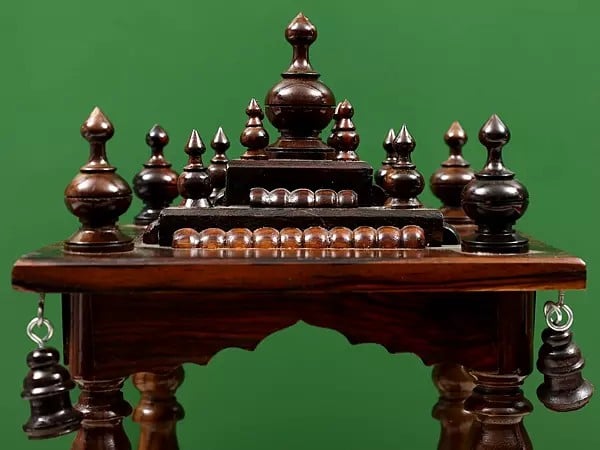 Exotic India 14" Wooden Traditional Temple 
