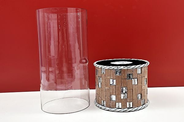 Exotic India 15" Glass Candle Stand | Handmade