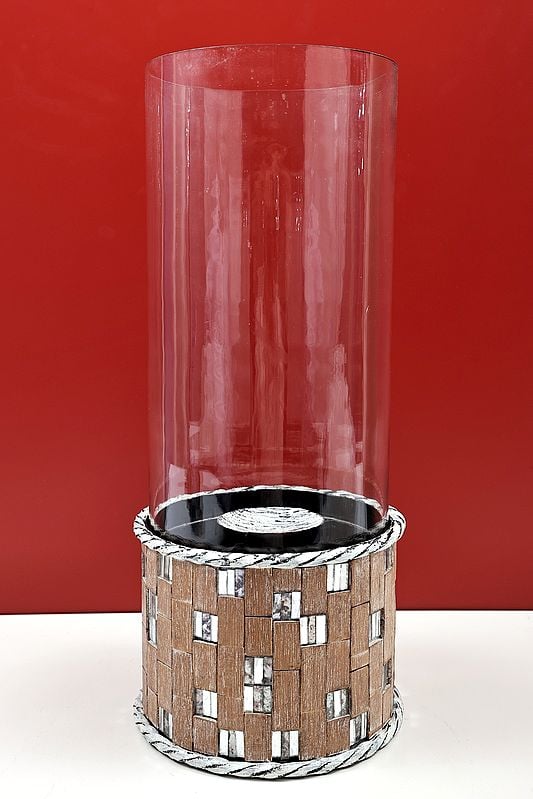 exotic india 15" Glass Candle Stand | Handmade