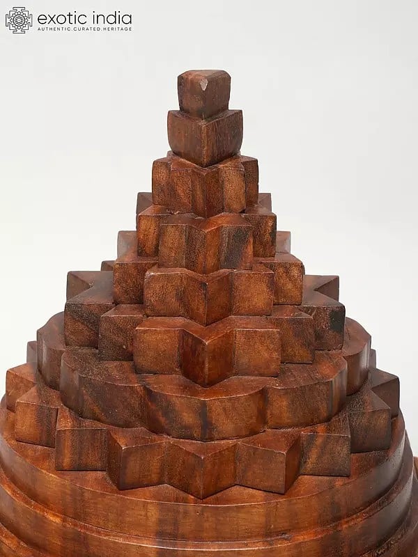 Exotic India 15" Shri Yantra | Wood Carving | Handmade 