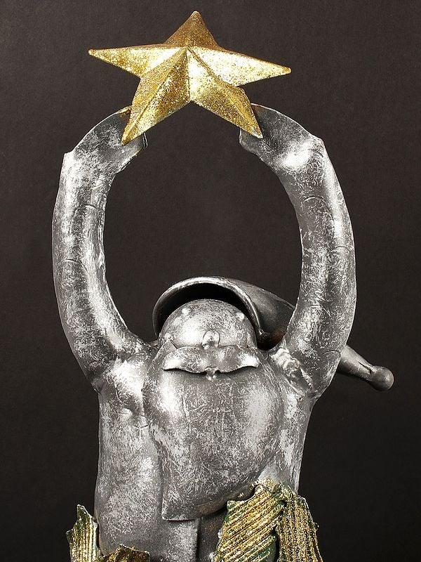 Exotic India 17" Iron Santa | Home Decor 