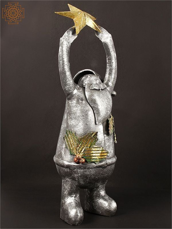 Exotic India 17" Iron Santa | Home Decor 