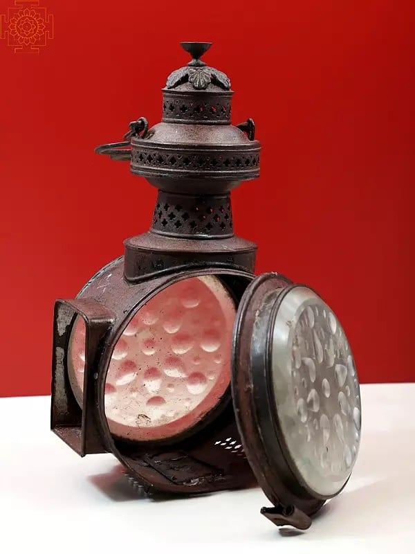 Exotic India 17" Vintage Railway Signal Lamp 