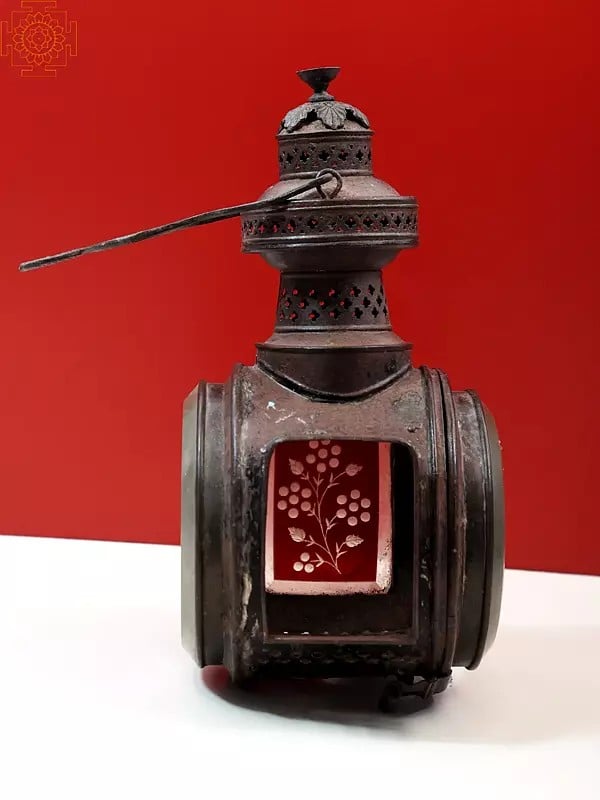 Exotic India 17" Vintage Railway Signal Lamp 