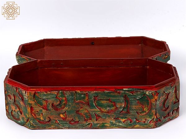 Exotic India 17" Wooden Carved Designer Box 