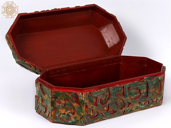 Exotic India 17" Wooden Carved Designer Box 
