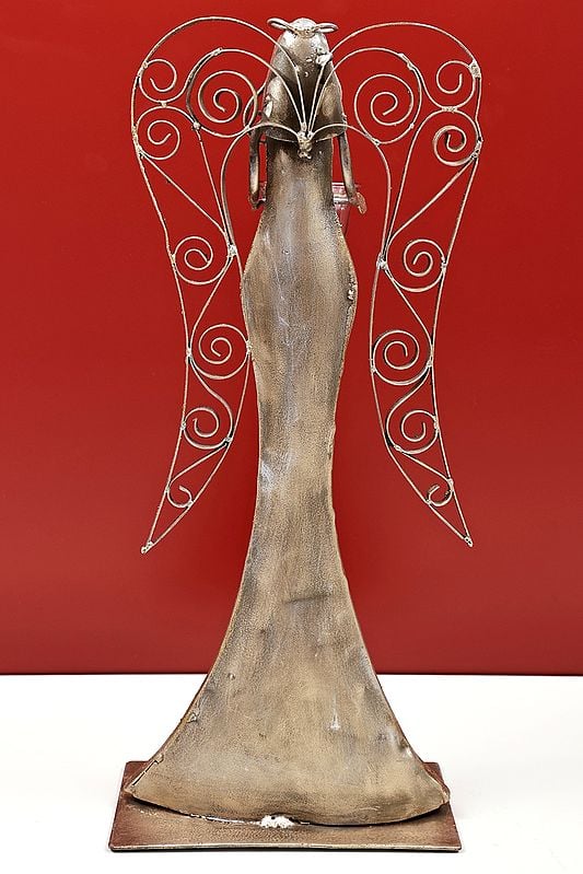 Exotic India 18" Angel With Candle Stand | Handmade