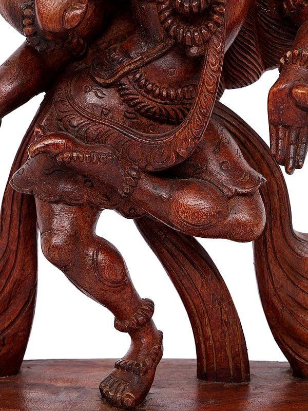 Exotic India 18" Dancing Lord Shiva | Wood Carving 