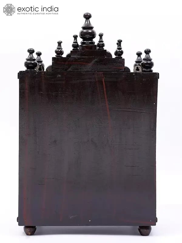 Exotic India 18" Puja Temple In Wood | Wall Hanging 