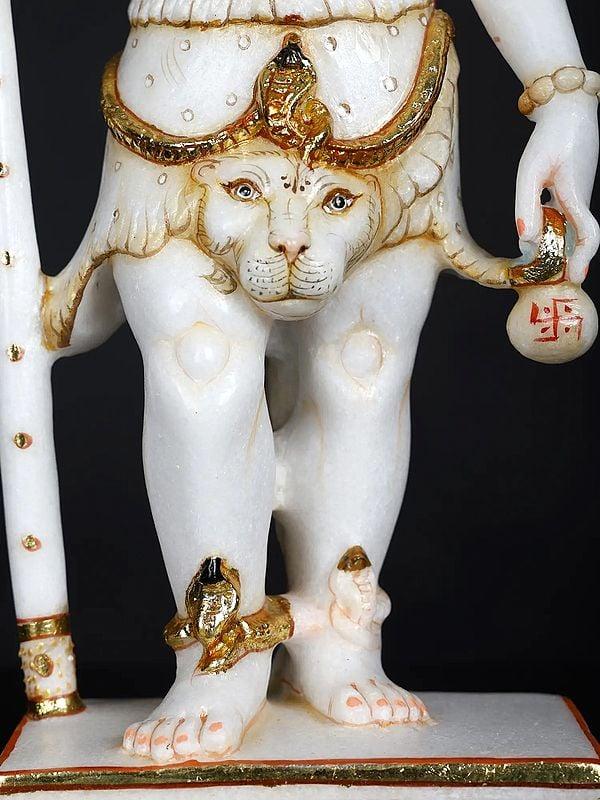 Exotic India 18" Standing Lord Shiva | Marble Statue 