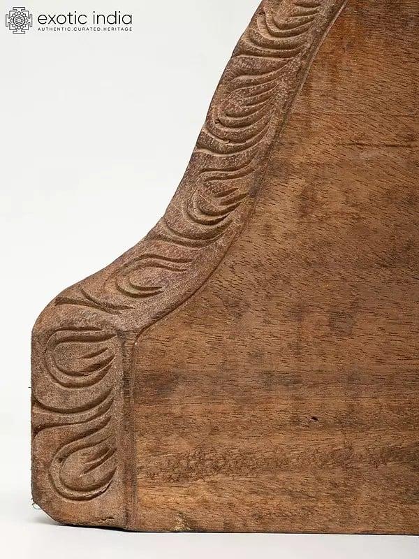Exotic India 18" Wooden Pedestal (Chowki) 