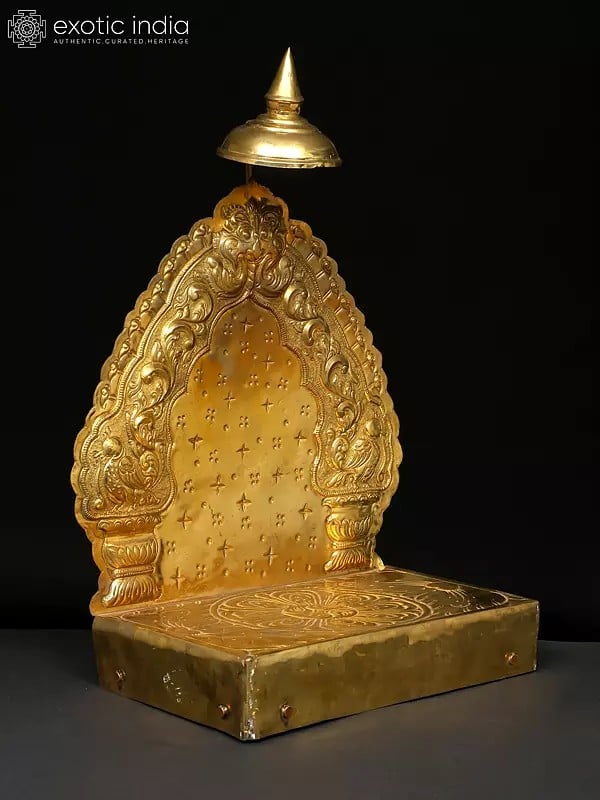 Exotic India 19" Hindu Pooja Singhasana | Brass 