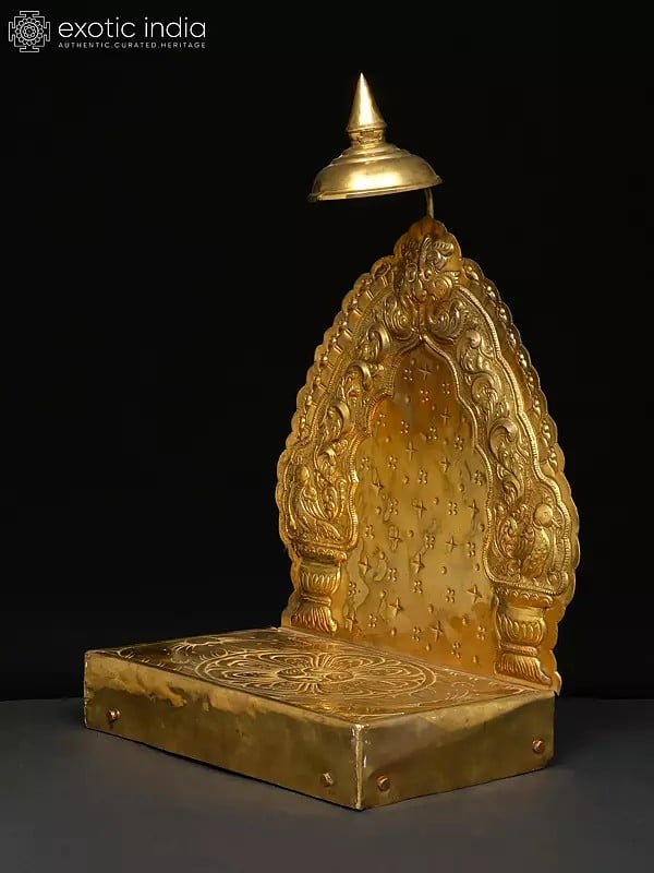 Exotic India 19" Hindu Pooja Singhasana | Brass 