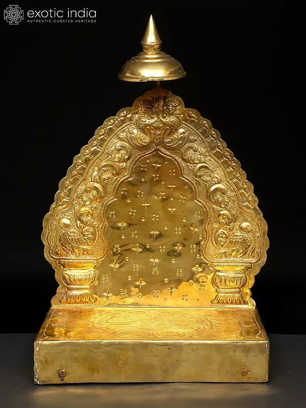 exotic india 19" Hindu Pooja Singhasana | Brass 