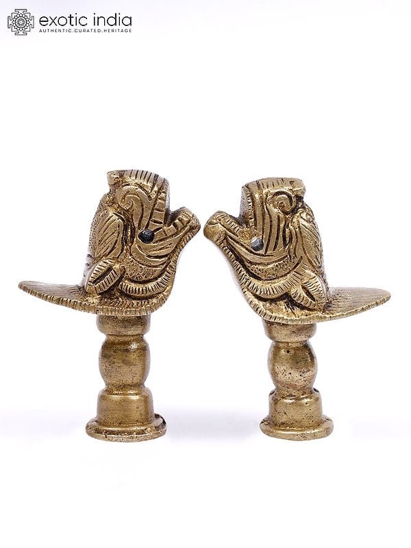 exotic india 2" Lion Face Door Knobs in Pair 