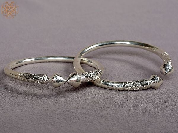 Exotic India 2" Silver Kalli (Kada) From Nepal