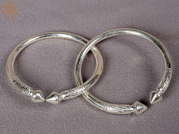 exotic india 2" Silver Kalli (Kada) from Nepal 