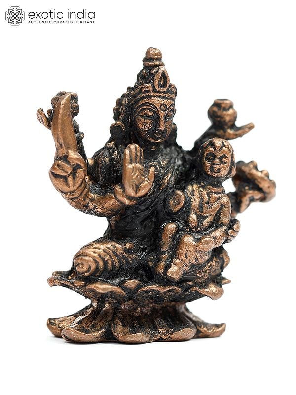 Exotic India 2" Small Santana Lakshmi | Copper Statue 