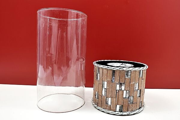 Exotic India 20" Glass Candle Stand | Handmade