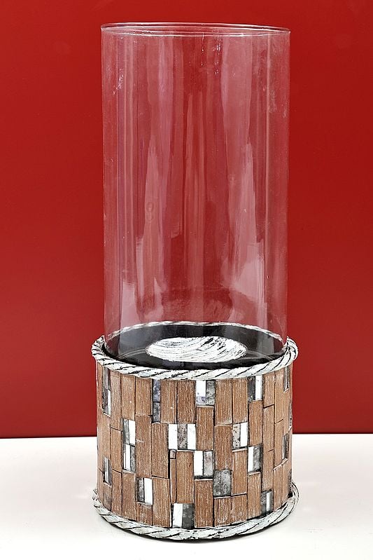 exotic india 20" Glass Candle Stand | Handmade 